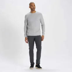 Vuori Men's Waffle Crew - Light Heather Grey 9 Vuori Men's Waffle Crew - Light Heather Grey -Patagonia Shop px V176LHG 4 1200x crop center jpg
