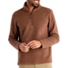 Men's Bamboo Sherpa Fleece Quarter Zip - Mustang