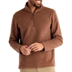 Men's Bamboo Sherpa Fleece Quarter Zip - Mustang