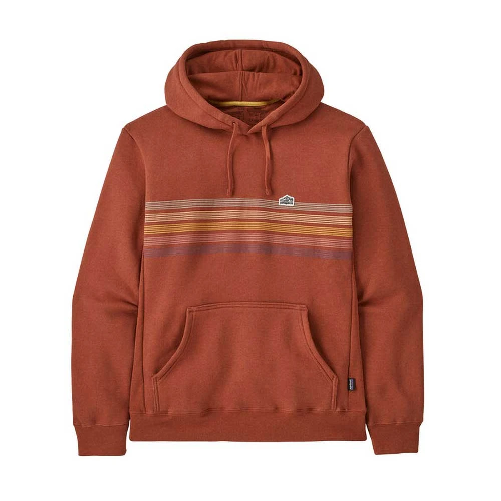 Patagonia Men's Line Logo Ridge Stripe Uprisal Hoody - Quartz Coral 1 Patagonia Men's Line Logo Ridge Stripe Uprisal Hoody - Quartz Coral