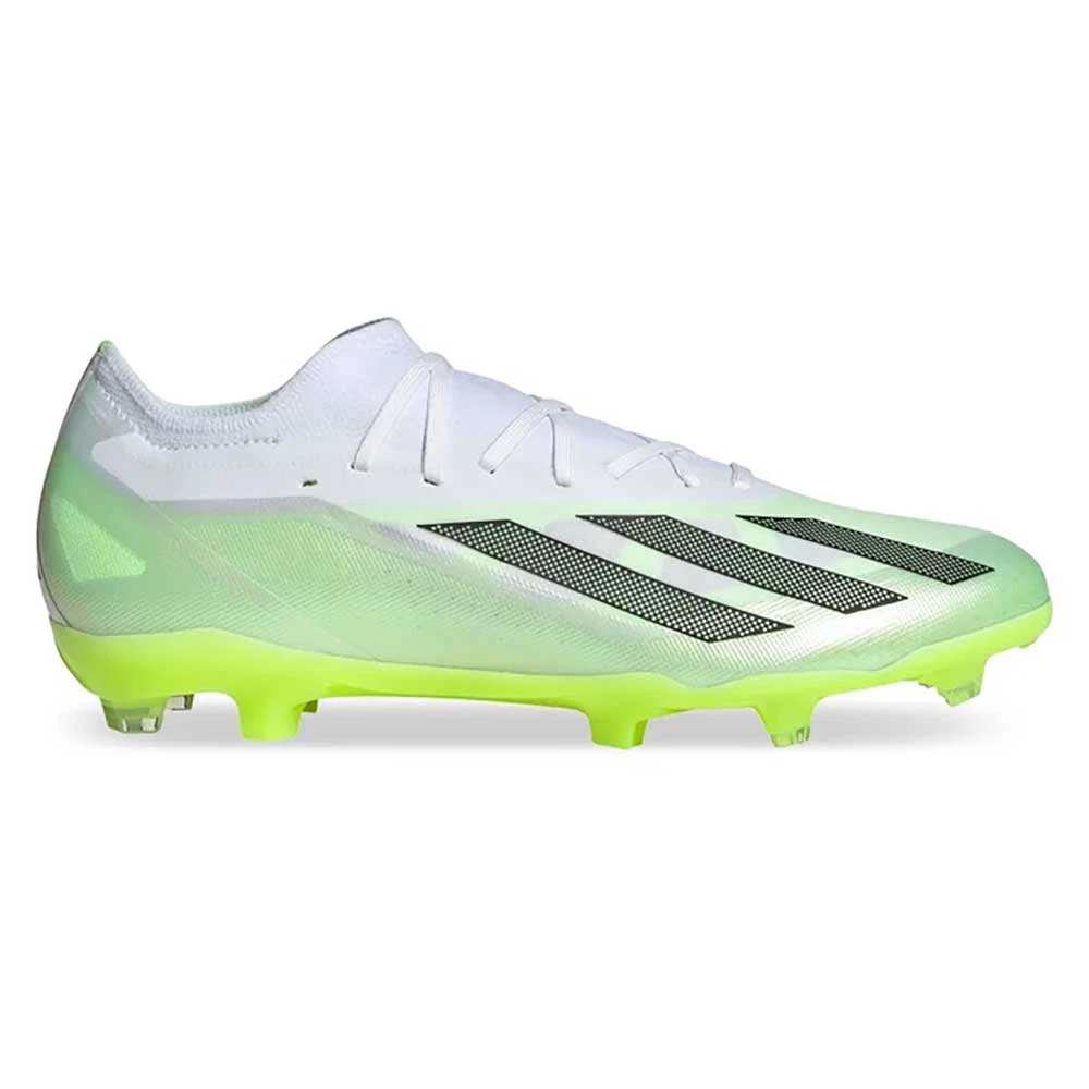 Unisex Adidas X CRAZYFAST.2 FG Soccer Shoe - White, Core Black, Lucid Lemon - Regular (D) 1 Unisex Adidas X CRAZYFAST.2 FG Soccer Shoe - White, Core Black, Lucid Lemon - Regular (D)